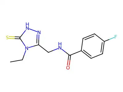N-((4-Ethyl-5-mercapto-4H-1,2,4-triazol-3-yl)methyl)-4-fluorobenzamide structure
