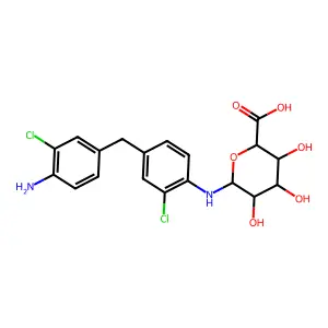 4,4'-methylenebis(2-chloroaniline)-N-glucuronide structure