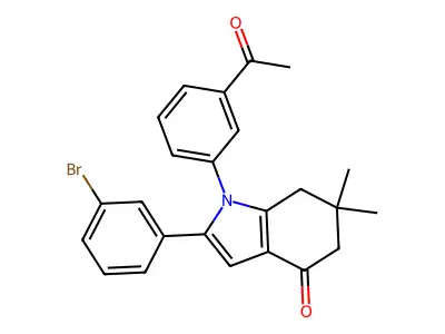 1-(3-Acetylphenyl)-2-(3-bromophenyl)-6,6-dimethyl-5,7-dihydroindol-4-one structure