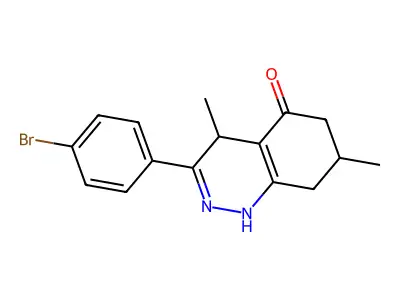 3-(4-bromophenyl)-4,7-dimethyl-4,6,7,8-tetrahydro-1H-cinnolin-5-one structure