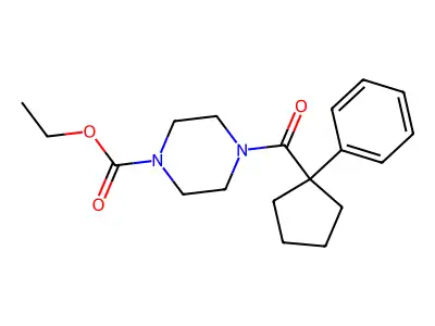 Ethyl 4-(1-phenylcyclopentanecarbonyl)piperazine-1-carboxylate structure