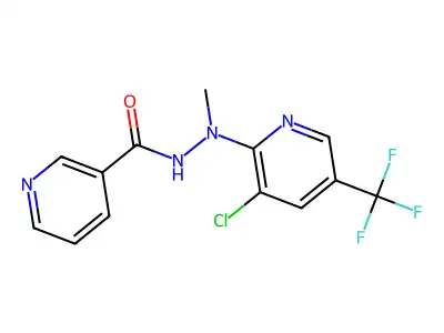 N'-[3-chloro-5-(trifluoromethyl)pyridin-2-yl]-N'-methylpyridine-3-carbohydrazide structure