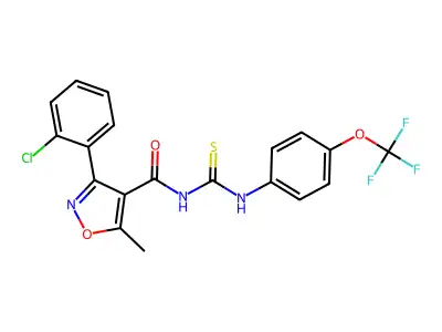 1-(3-(2-CHLOROPHENYL)-5-METHYLISOXAZOL-4-YLCARBONYL)-3-(4-(TRIFLUOROMETHOXY)PHENYL)THIOUREA structure
