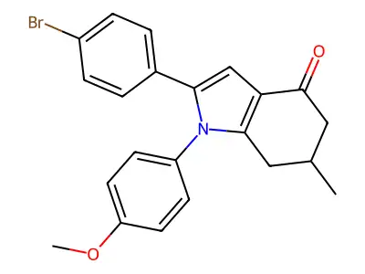 2-(4-bromophenyl)-1-(4-methoxyphenyl)-6-methyl-6,7-dihydro-5H-indol-4-one structure