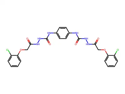1-[[2-(2-chlorophenoxy)acetyl]amino]-3-[4-[[[2-(2-chlorophenoxy)acetyl]amino]carbamoylamino]phenyl]urea structure