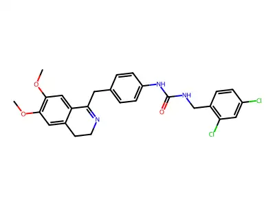 3-(2,4-DICHLOROBENZYL)-1-(4-((6,7-DIMETHOXY(3,4-DIHYDROISOQUINOLYL))METHYL)PHENYL)UREA structure