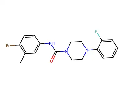 N-(4-bromo-3-methylphenyl)-4-(2-fluorophenyl)piperazine-1-carboxamide structure