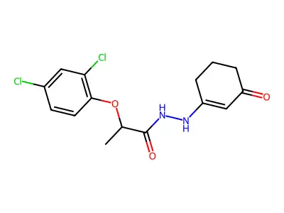 2-(2,4-dichlorophenoxy)-N'-(3-oxocyclohex-1-en-1-yl)propanehydrazide structure