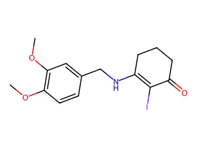 3-(((3,4-Dimethoxyphenyl)methyl)amino)-2-iodocyclohex-2-EN-1-one structure