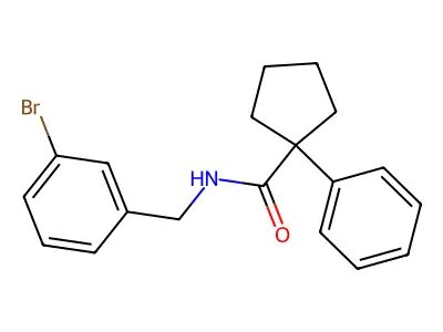 N-[(3-bromophenyl)methyl]-1-phenylcyclopentane-1-carboxamide structure