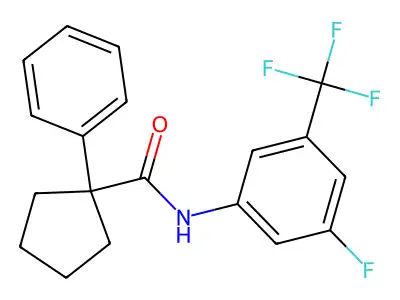 N-[3-fluoro-5-(trifluoromethyl)phenyl]-1-phenylcyclopentane-1-carboxamide structure