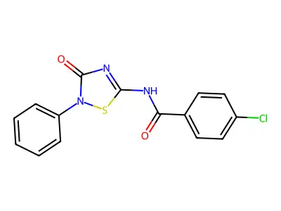 4-chloro-N-(3-oxo-2-phenyl-1,2,4-thiadiazol-5-yl)benzamide structure