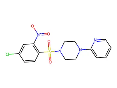 4-Chloro-2-nitro-1-((4-(2-pyridyl)piperazinyl)sulfonyl)benzene structure