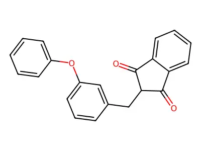 2-[(3-Phenoxyphenyl)methyl]indene-1,3-dione structure