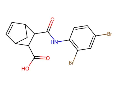 bicyclo[2.2.1]hept-5-ene-2-carboxylic acid, 3-[[(2,4-dibromophenyl)amino]carbonyl]- structure