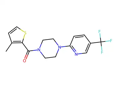 (3-methylthiophen-2-yl)-[4-[5-(trifluoromethyl)pyridin-2-yl]piperazin-1-yl]methanone structure