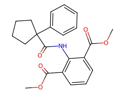 Methyl 3-(methoxycarbonyl)-2-((phenylcyclopentyl)carbonylamino)benzoate structure