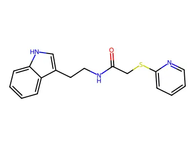 N-[2-(1H-indol-3-yl)ethyl]-2-pyridin-2-ylsulfanylacetamide structure