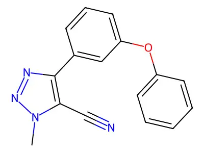 1-Methyl-4-(3-phenoxyphenyl)-1,2,3-triazole-5-carbonitrile structure