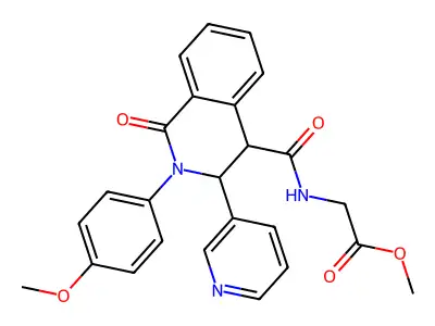 methyl 2-((2-(4-methoxyphenyl)-1-oxo-3-(3-pyridyl)-4-2,3,4-trihydroisoquinolyl)carbonylamino)acetate structure