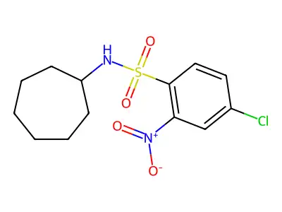 ((4-Chloro-2-nitrophenyl)sulfonyl)cycloheptylamine structure