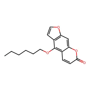 5-(Hexyloxy)psoralen structure