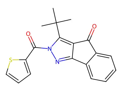 3-Tert-butyl-2-(thiophene-2-carbonyl)indeno[1,2-c]pyrazol-4-one structure