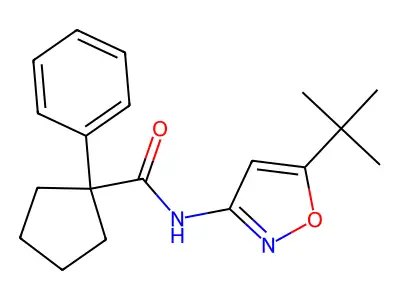 N-(5-tert-butyl-1,2-oxazol-3-yl)-1-phenylcyclopentane-1-carboxamide structure