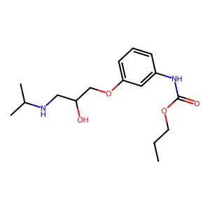 propyl{3-[2-hydroxy-3-(propan-2-ylamino)propoxy]phenyl}carbamate structure