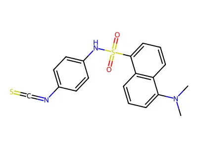 4-(N-1-Dimethylaminonaphthalene-5-sulfonylamino)phenyl isothiocyanate structure