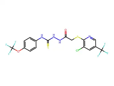 1-(2-(3-CHLORO-5-(TRIFLUOROMETHYL)(2-PYRIDYLTHIO))ACETYL)-4-(4-(TRIFLUOROMETHOXY)PHENYL)THIOSEMICARBAZIDE structure