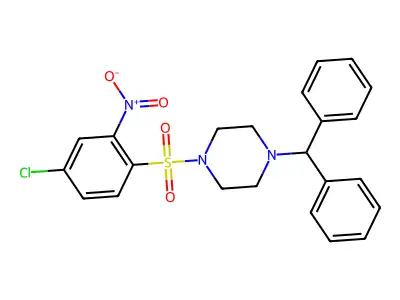 1-((4-(Diphenylmethyl)piperazinyl)sulfonyl)-4-chloro-2-nitrobenzene structure