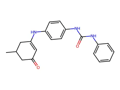 3-{4-[(5-Methyl-3-oxocyclohex-1-en-1-yl)amino]phenyl}-1-phenylurea structure