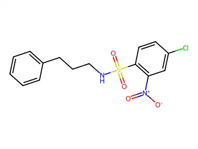 ((4-Chloro-2-nitrophenyl)sulfonyl)(3-phenylpropyl)amine structure