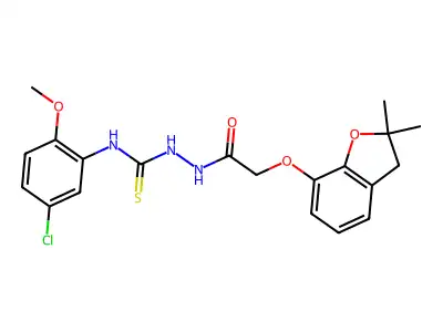 1-(2-(2,2-DIMETHYL(3-OXAINDAN-4-YLOXY))ACETYL)-4-(5-CHLORO-2-METHOXYPHENYL)THIOSEMICARBAZIDE structure