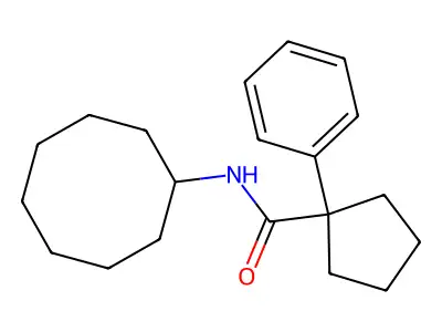 N-cyclooctyl-1-phenylcyclopentane-1-carboxamide structure