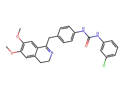 1-(3-chlorophenyl)-3-[4-[(6,7-dimethoxy-3,4-dihydroisoquinolin-1-yl)methyl]phenyl]urea structure