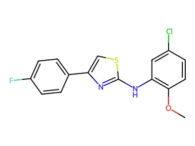 N-(5-chloro-2-methoxyphenyl)-4-(4-fluorophenyl)-1,3-thiazol-2-amine structure