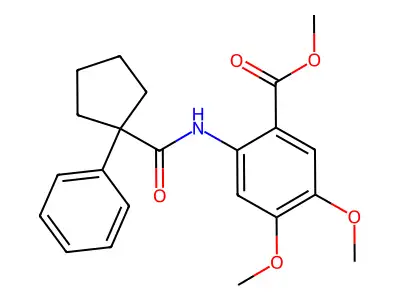 Methyl 4,5-dimethoxy-2-((phenylcyclopentyl)carbonylamino)benzoate structure