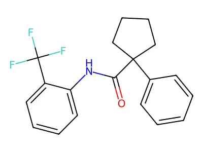 1-phenyl-N-[2-(trifluoromethyl)phenyl]cyclopentane-1-carboxamide structure