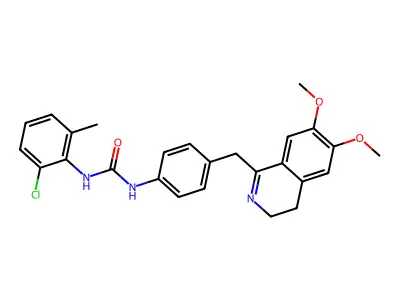 1-(4-((6,7-DIMETHOXY(3,4-DIHYDROISOQUINOLYL))METHYL)PHENYL)-3-(6-CHLORO-2-METHYLPHENYL)UREA structure
