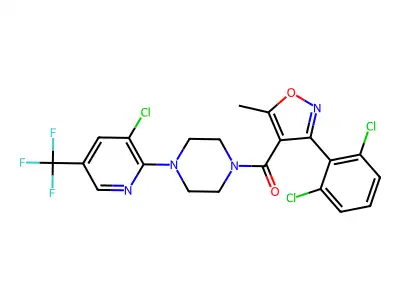 [4-[3-chloro-5-(trifluoromethyl)pyridin-2-yl]piperazin-1-yl]-[3-(2,6-dichlorophenyl)-5-methyl-1,2-oxazol-4-yl]methanone structure
