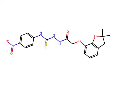1-(2-(2,2-DIMETHYL(3-OXAINDAN-4-YLOXY))ACETYL)-4-(4-NITROPHENYL)THIOSEMICARBAZIDE structure