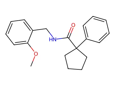 N-[(2-methoxyphenyl)methyl]-1-phenylcyclopentane-1-carboxamide structure
