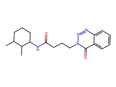 N-(2,3-dimethylcyclohexyl)-4-(4-oxo-1,2,3-benzotriazin-3-yl)butanamide structure