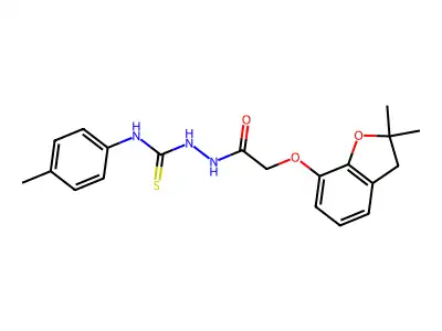 1-(2-(2,2-DIMETHYL(3-OXAINDAN-4-YLOXY))ACETYL)-4-(4-METHYLPHENYL)THIOSEMICARBAZIDE structure