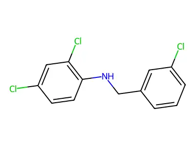 2,4-dichloro-N-[(3-chlorophenyl)methyl]aniline structure