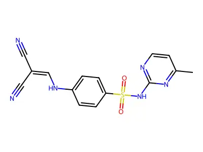 (((4-(((4-METHYLPYRIMIDIN-2-YL)AMINO)SULFONYL)PHENYL)AMINO)METHYLENE)METHANE-1,1-DICARBONITRILE structure
