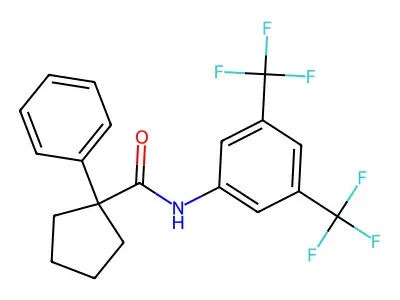 N-[3,5-bis(trifluoromethyl)phenyl]-1-phenylcyclopentane-1-carboxamide structure