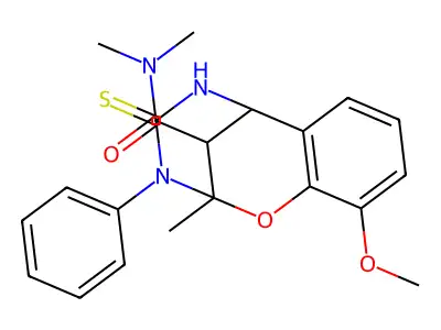 10-methoxy-N,N,2-trimethyl-3-phenyl-4-thioxo-3,4,5,6-tetrahydro-2H-2,6-methano-1,3,5-benzoxadiazocine-11-carboxamide structure